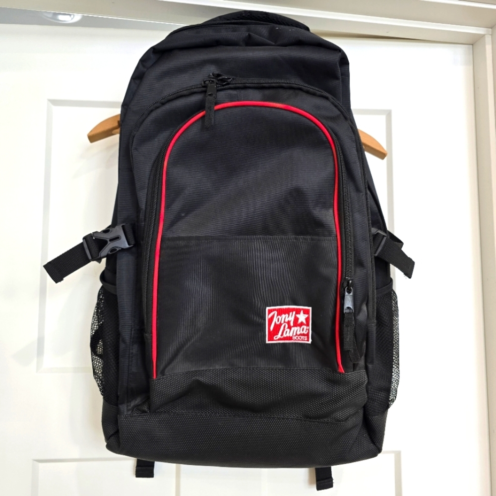 Tony Lama Boots Backpack Black Red Travel Luggage Carry-On Bag Western Cowboy